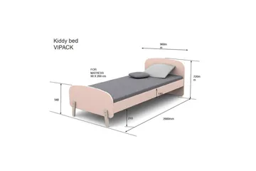 Seng med nattbord Kiddy Rosa - Rosa - Møbler - Møbelsett - Møbelsett til soverom