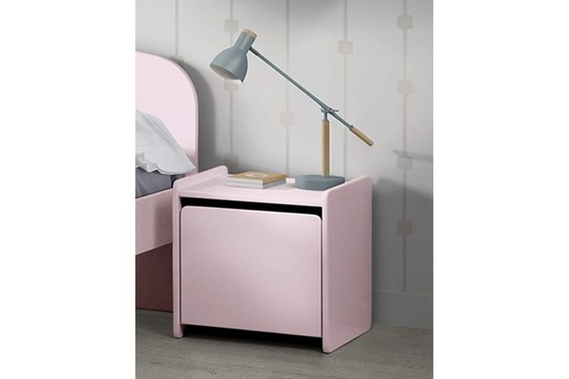 Seng med nattbord Vegghyller Kiddy Rosa - Rosa - Møbler - Møbelsett - Møbelsett til soverom