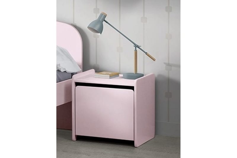 Seng med nattbord Vegghyller Kiddy Rosa - Rosa - Møbler - Møbelsett - Møbelsett til soverom