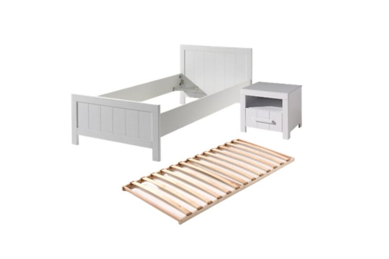 Seng med ribbebunn nattbord Erik, undefined