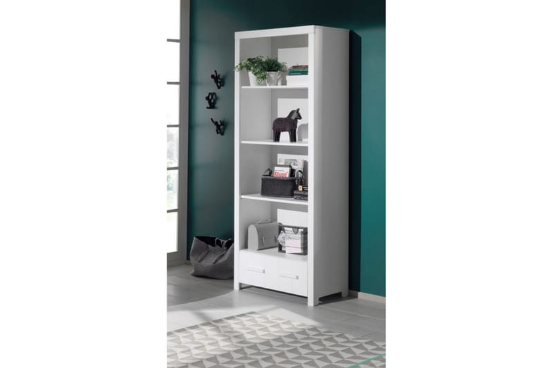 Seng med ribbebunn nattbord to-dørs garderobe skrivebord bokhylle skuff Erik - Møbler - Møbelsett - Møbelsett til soverom