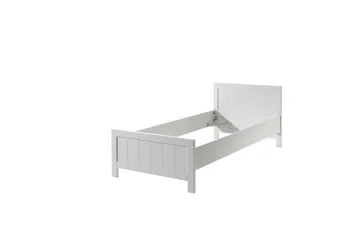 Seng med ribbebunn nattbord tre-dørs garderobe skrivebord bokhylle skuff Erik - Møbler - Møbelsett - Møbelsett til soverom