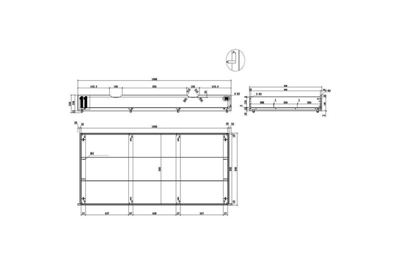 Seng med Skuff Nattbord 3-dørs Garderobe Alex - Møbler - Møbelsett - Møbelsett til soverom