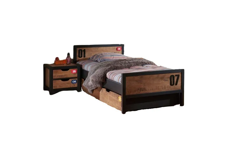 Seng med skuff Nattbord Alex, undefined