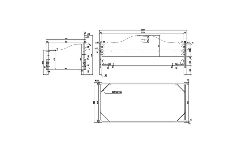 Seng med Skuff Nattbord Garderobe Skrivebord Amori Hvit - Møbler - Møbelsett - Møbelsett til soverom