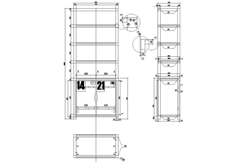 Seng med skuff Nattbord Garderobeskap Bokhylle Alex - Møbler - Møbelsett - Møbelsett til soverom