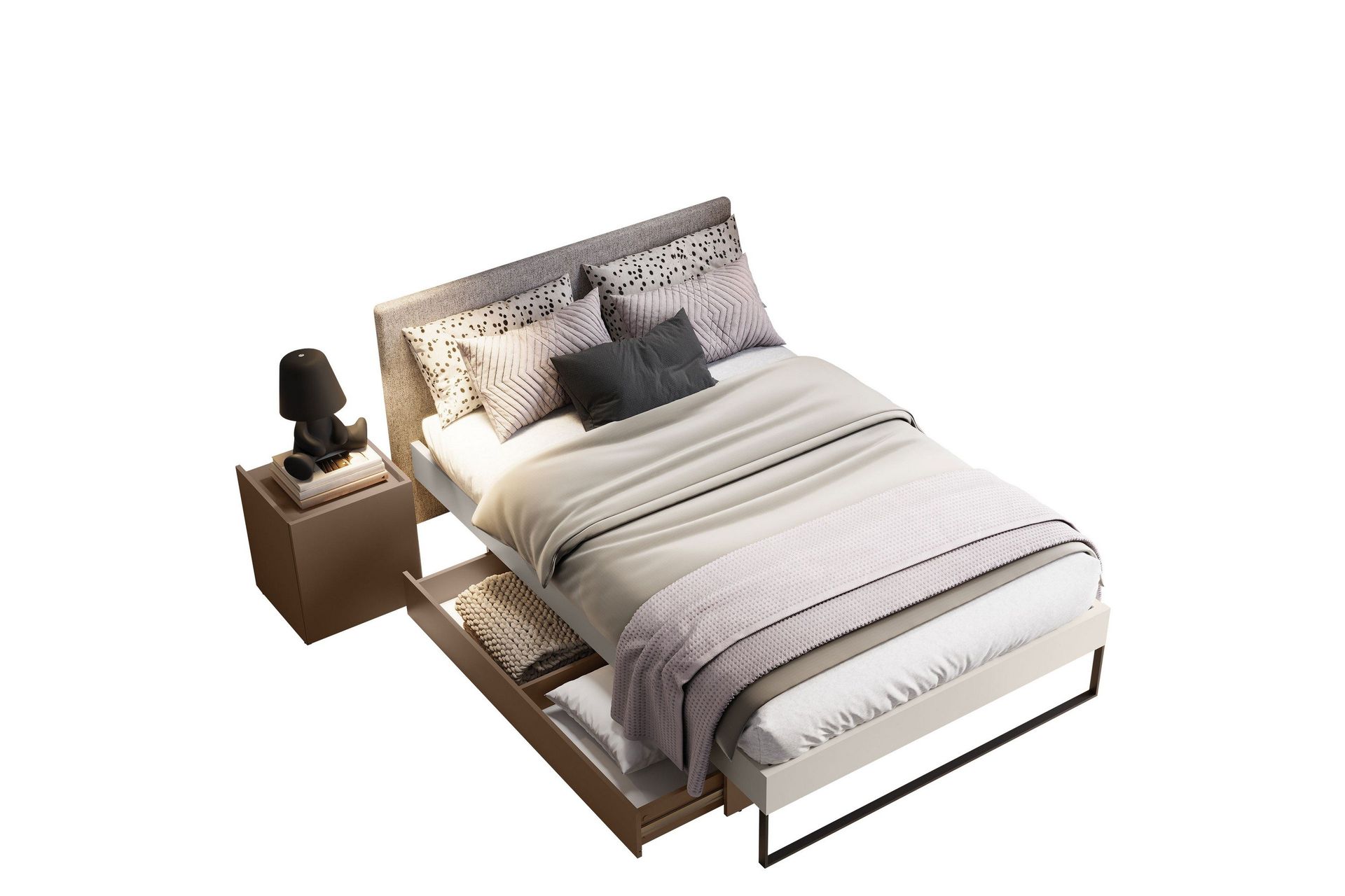 Sigmana Møbelsett For Soverom - Lys Grå/Beige