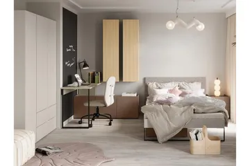 Sigmana Møbelsett For Soverom - Lys Grå/Brun/Beige - Møbler - Møbelsett - Møbelsett til soverom