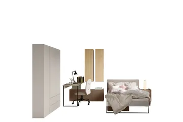 Sigmana Møbelsett For Soverom - Lys Grå/Brun/Beige - Møbler - Møbelsett - Møbelsett til soverom