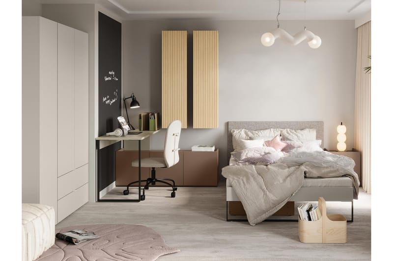 Sigmana Møbelsett For Soverom - Lys Grå/Brun/Beige - Møbler - Møbelsett - Møbelsett til soverom