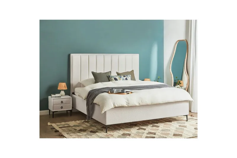 Soveromssett Sezanne Hvit/Svart, 180x200 cm, Bouclé - Hvit/Svart, 180x200 cm, Bouclé - Møbler - Møbelsett - Møbelsett til soverom