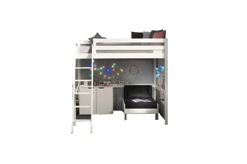 Sovesofa og Kommode Pino Mezzanine 2-dører 140 x 200 cm - 140 x 200 cm - Møbler - Barnemøbler - Barnemøbelsett