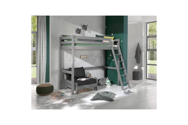 Sovesofa Pino Mezzanine Grå, 90 x 200 cm - Grå, 90 x 200 cm - Møbler - Møbelsett - Møbelsett til soverom