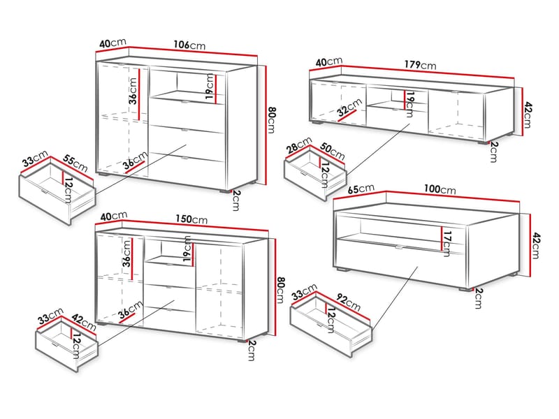 Sovren Møbelsett for stue - Brun - Møbler - Møbelsett - Møbelsett til stue
