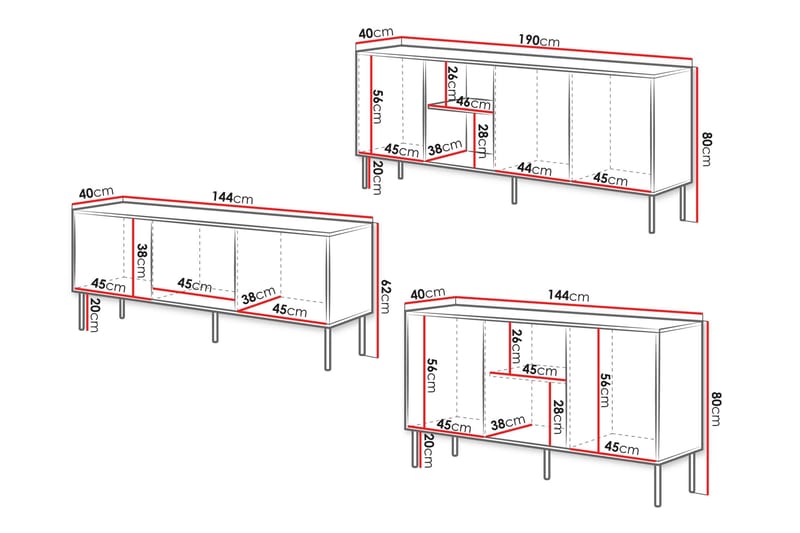 Stintino Møbelsett Til Stue - Beige/Brun - Møbler - Møbelsett - Møbelsett til stue