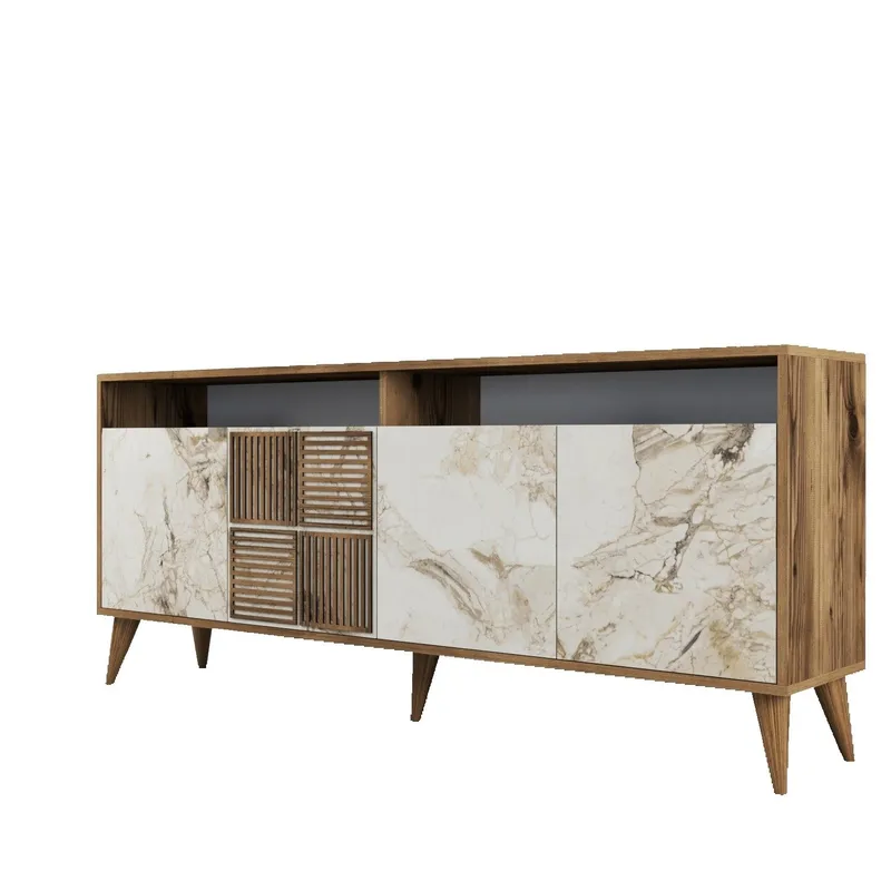 Stuemøbelsett Hanah Home Milan500 (180 x 78,6 x 35 cm) Valnøtt / travertin, undefined