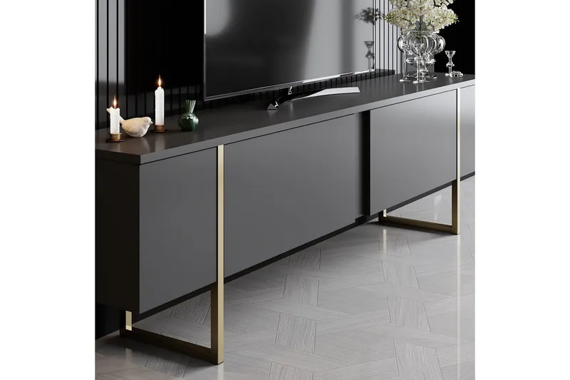 Stuemøbelsett Masafumie Sett Antrasitt / Gull - Antrasitt / Gull - Møbler - Møbelsett - Møbelsett til stue