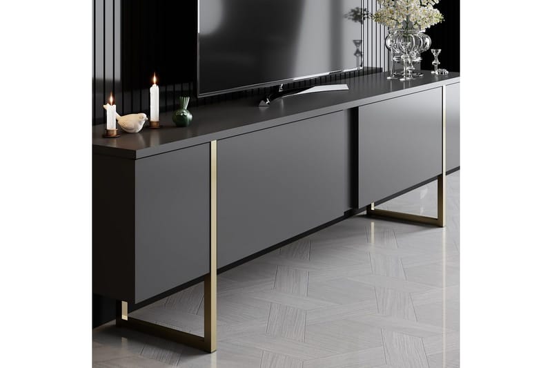 Stuemøbelsett Masafumie Sett Antrasitt / Gull - Antrasitt / Gull - Møbler - Møbelsett - Møbelsett til stue