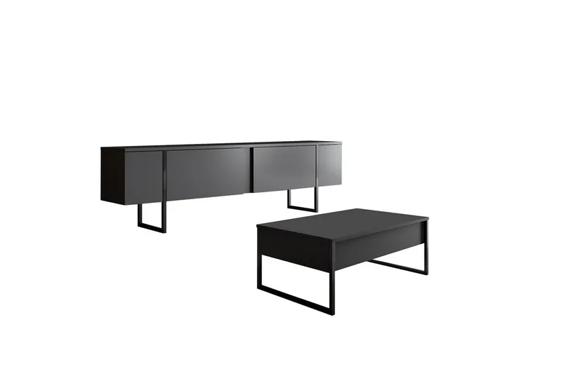 Stuemøbelsett Masafumie Sett Antrasitt / Svart - Antrasitt / Svart - Møbler - Møbelsett - Møbelsett til stue