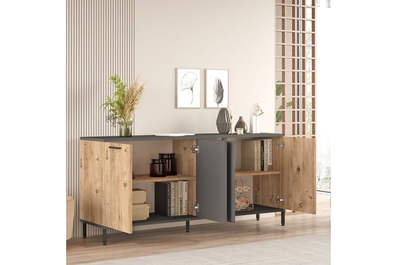 Stuemøbelsett Zephral Atlantic Pine / Antrasitt - Natur/Antrasitt - Møbler - Møbelsett - Møbelsett til stue