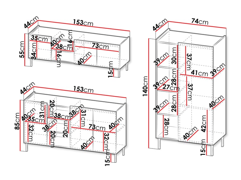Tavrin Møbelsett for stue - Beige - Møbler - Møbelsett - Møbelsett til stue