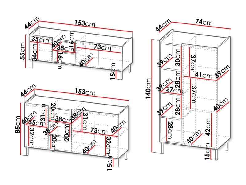 Tavrin Møbelsett for stue - Beige - Møbler - Møbelsett - Møbelsett til stue