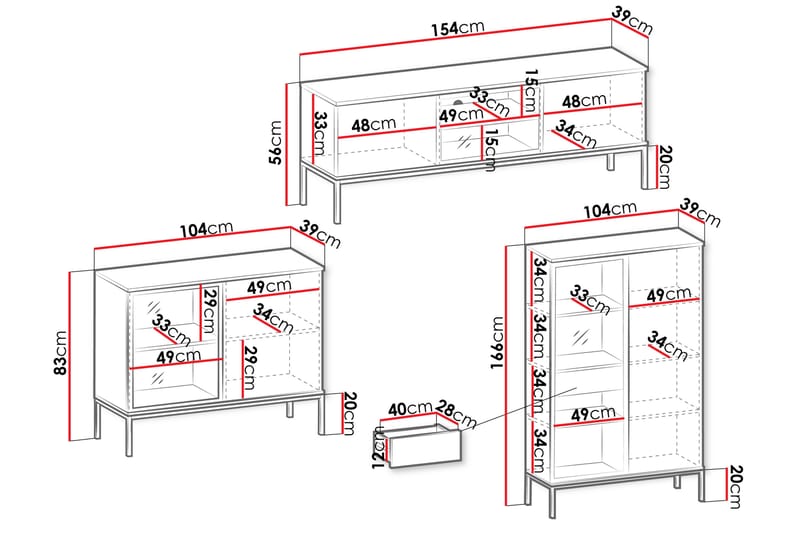 Tenorio Møbelsett for Stue - Beige - Møbler - Møbelsett - Møbelsett til stue