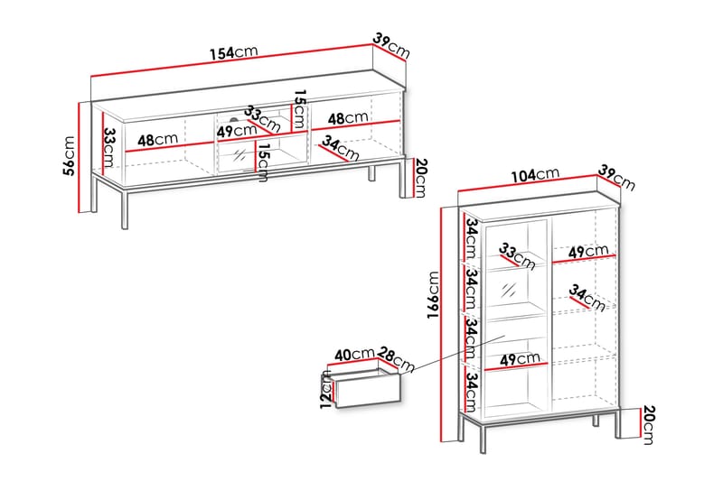 Tenorio Møbelsett for Stue - Beige - Møbler - Møbelsett - Møbelsett til stue
