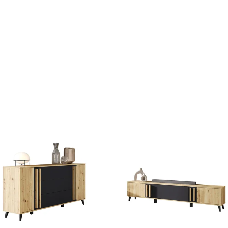 Torvos Møbelsett for stue - Brun/Svart - Møbler - Møbelsett - Møbelsett til stue