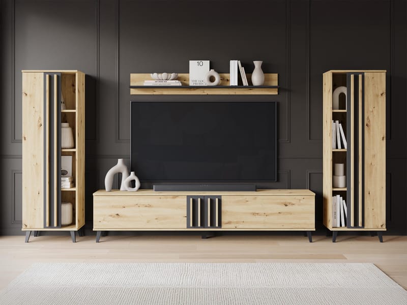 Torvos Møbelsett for stue - Brun/Svart - Møbler - Møbelsett - Møbelsett til stue