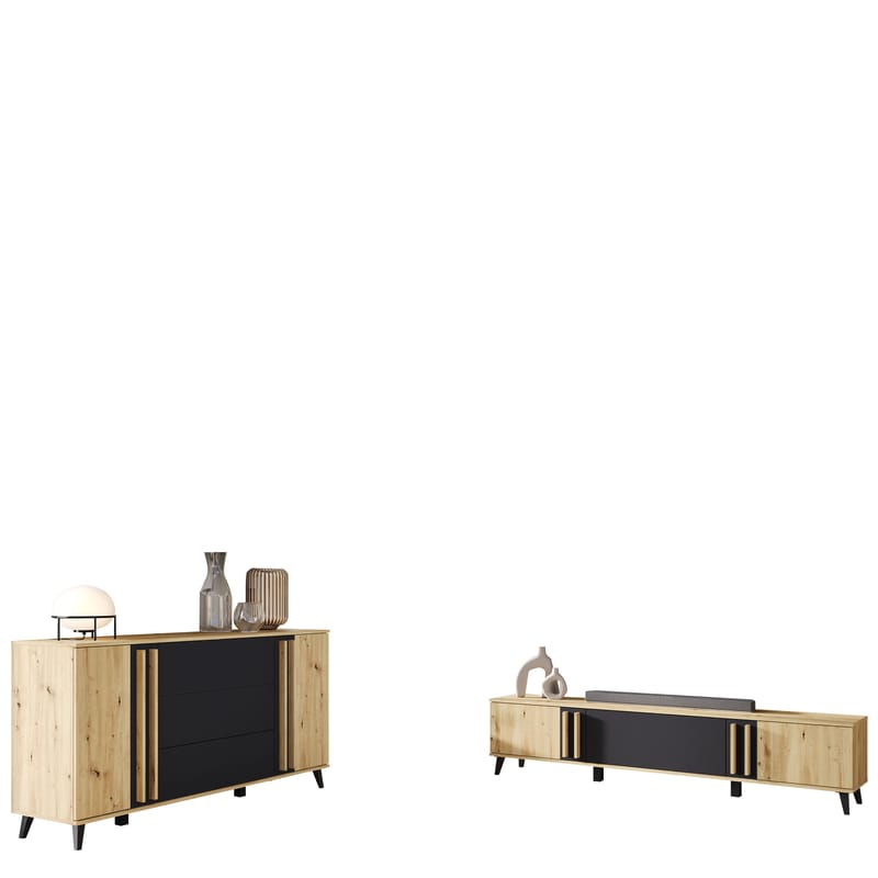 Torvos Møbelsett for stue, Brun/Svart