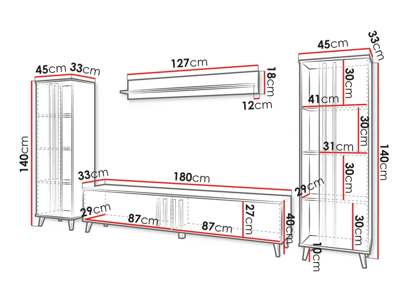 Torvos Møbelsett for stue - Brun/Svart - Møbler - Møbelsett - Møbelsett til stue