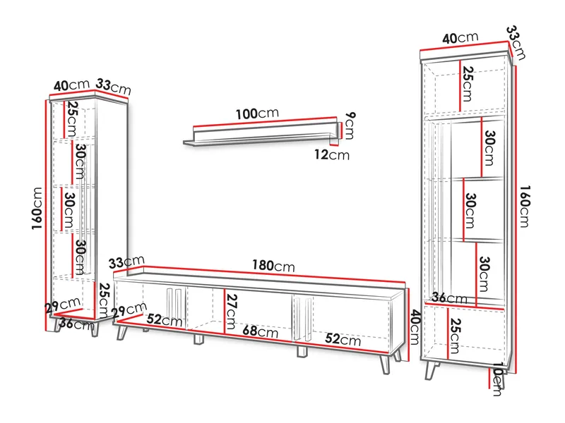 Torvos Møbelsett for stue - Svart - Møbler - Møbelsett - Møbelsett til stue
