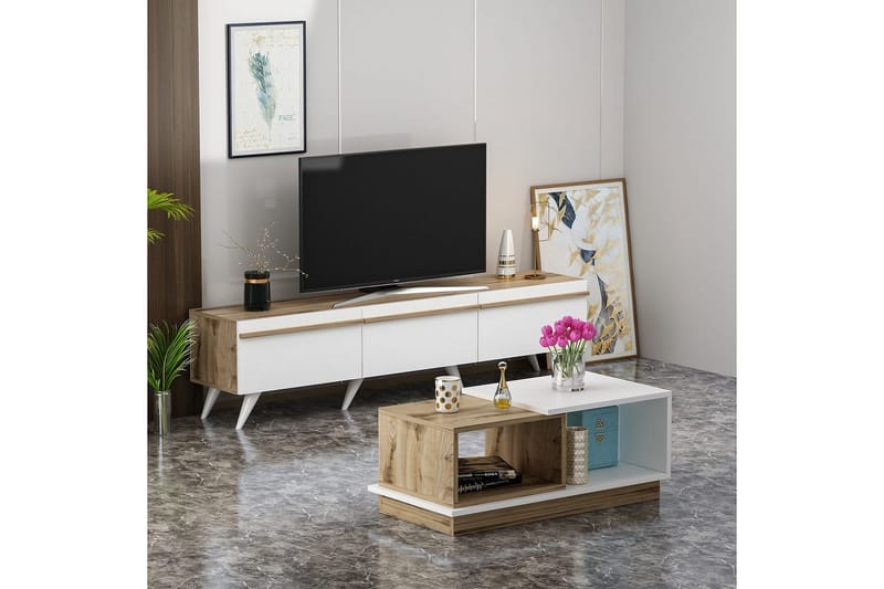 Valentina Møbelsett for Stue - Hvit/Blå - Møbler - Møbelsett - Møbelsett til stue