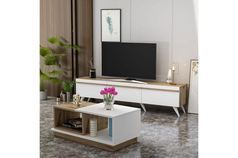 Valentina Møbelsett for Stue - Hvit/Blå - Møbler - Møbelsett - Møbelsett til stue