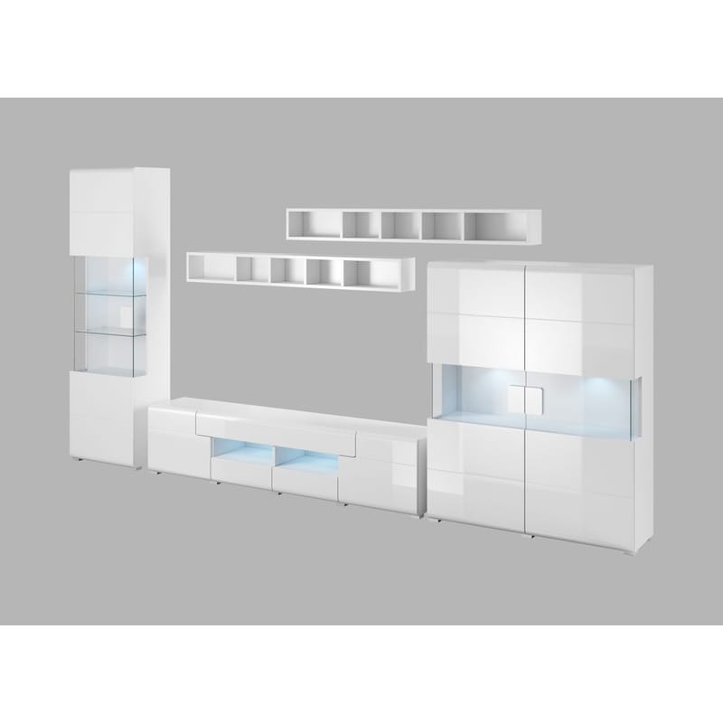 Veggenhet Toledo 5 deler (05+40+42+2x02), Hvit / Hvit blank
