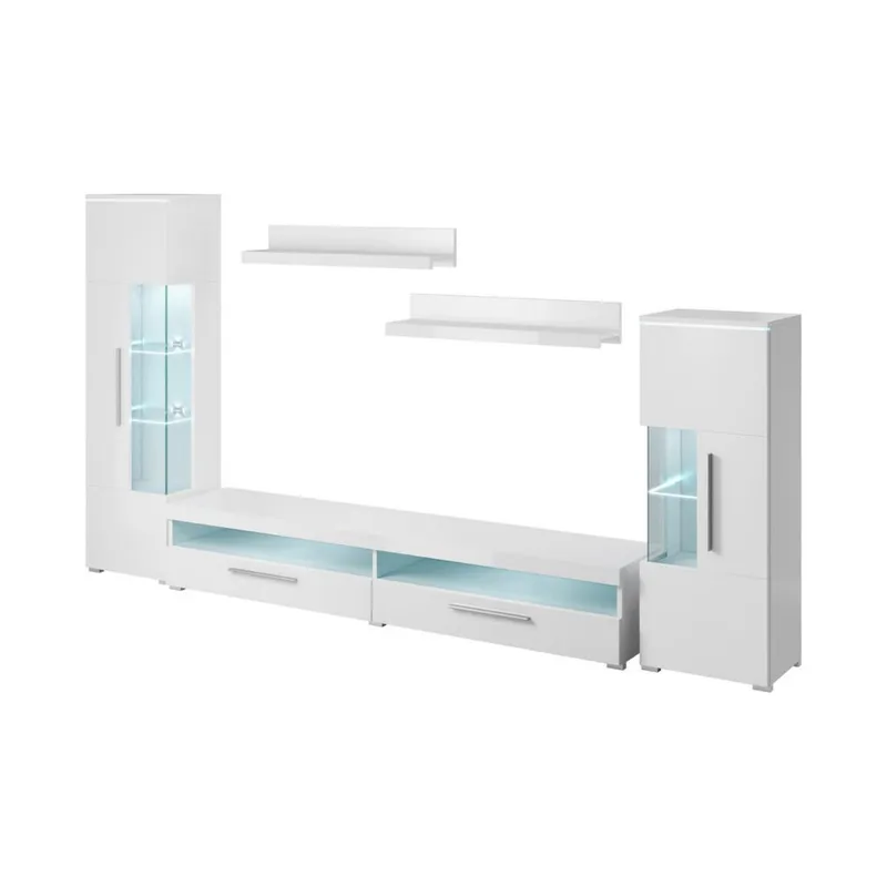 Veggseksjon India, Hvit, 290 cm