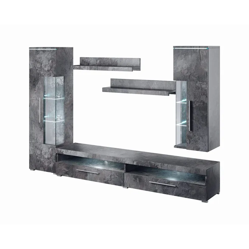 Veggseksjon India - Skifer, 285 cm - Møbler - Møbelsett - Møbelsett til stue