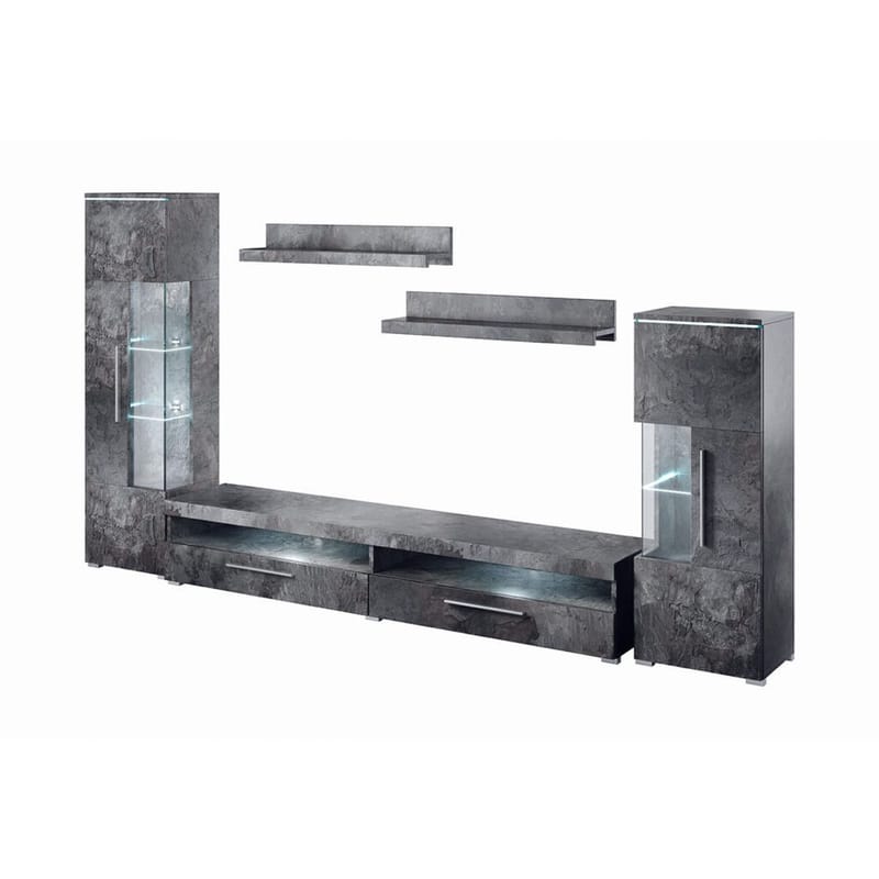 Veggseksjon India - Skifer, 290 cm - Møbler - Møbelsett - Møbelsett til stue