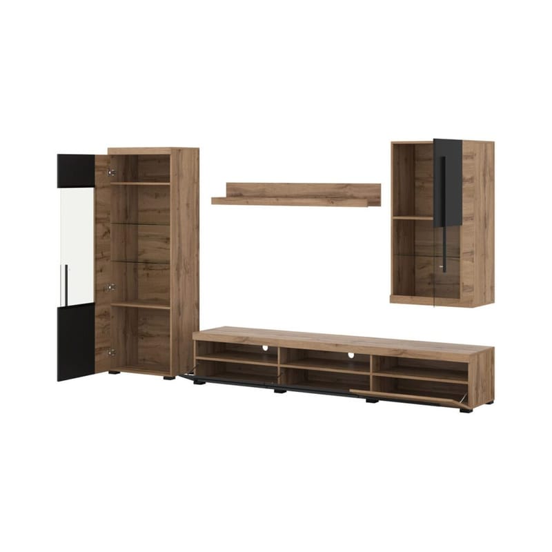 Veggseksjon Roger 4 deler - Wotan eik - Møbler - Møbelsett - Møbelsett til stue