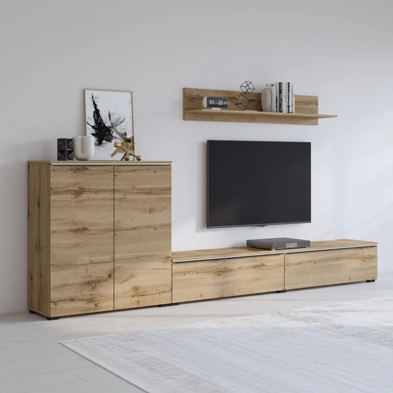 Veggseksjon Tana - Wotan eik - Møbler - Møbelsett - Møbelsett til stue