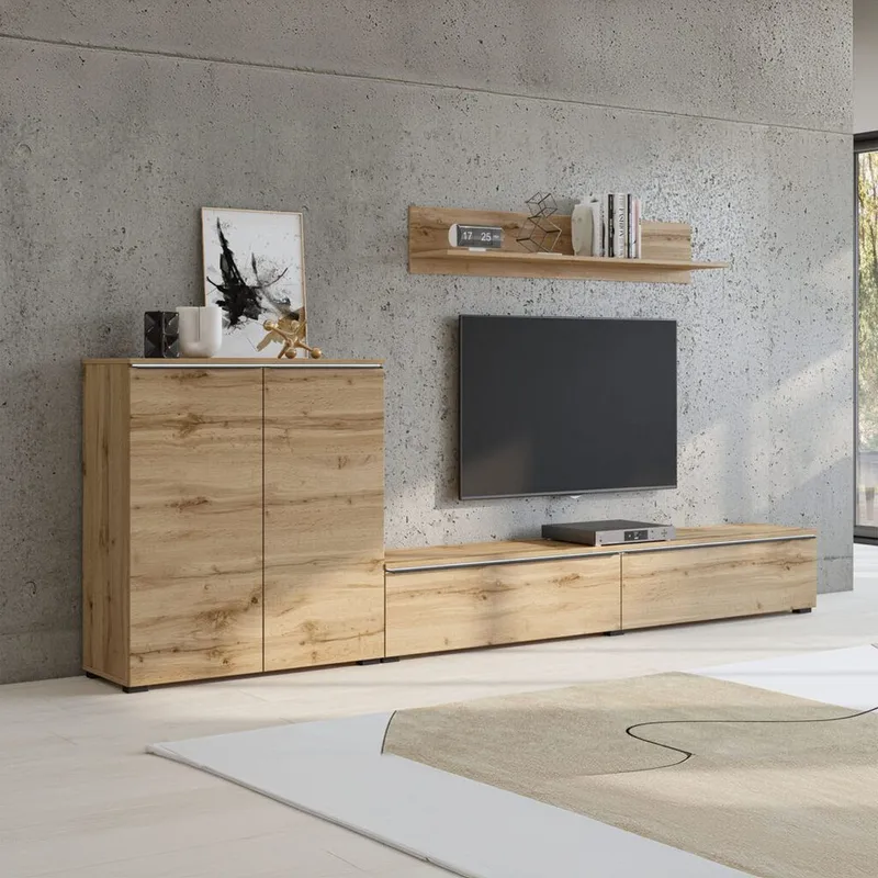 Veggseksjon Tana - Wotan eik - Møbler - Møbelsett - Møbelsett til stue