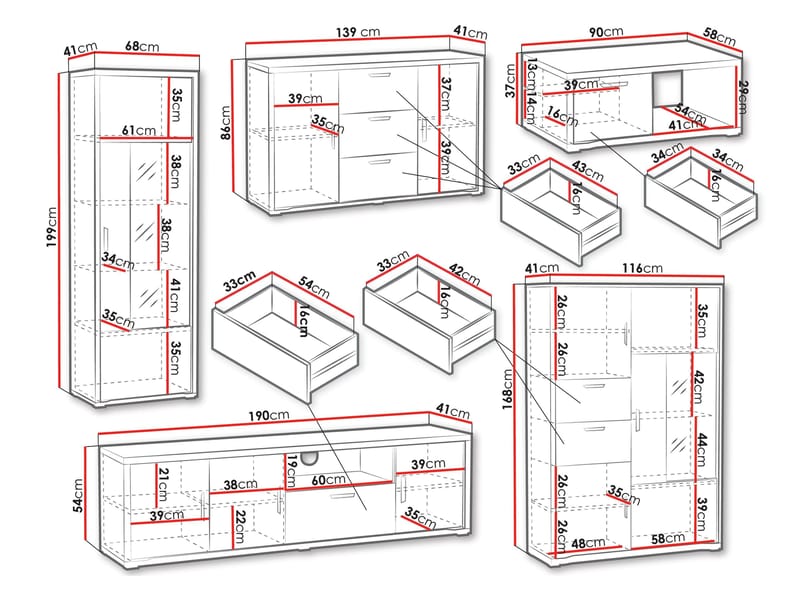 Veyricus Møbelsett for Stue - Møbler - Møbelsett - Møbelsett til stue
