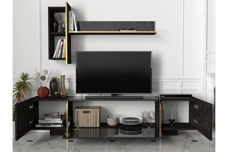 Veyron Møbelsett for Stue - Svart/Gull - Møbler - Møbelsett - Møbelsett til stue