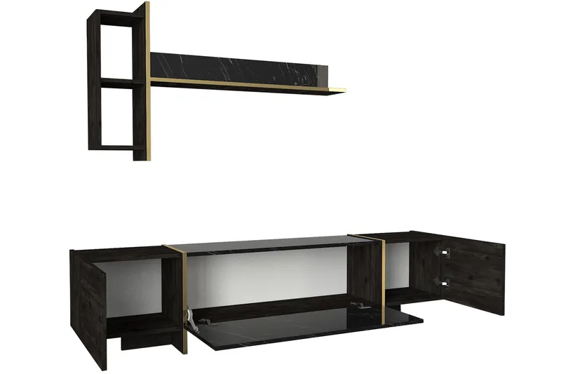 Veyron Møbelsett for Stue - Svart/Gull - Møbler - Møbelsett - Møbelsett til stue