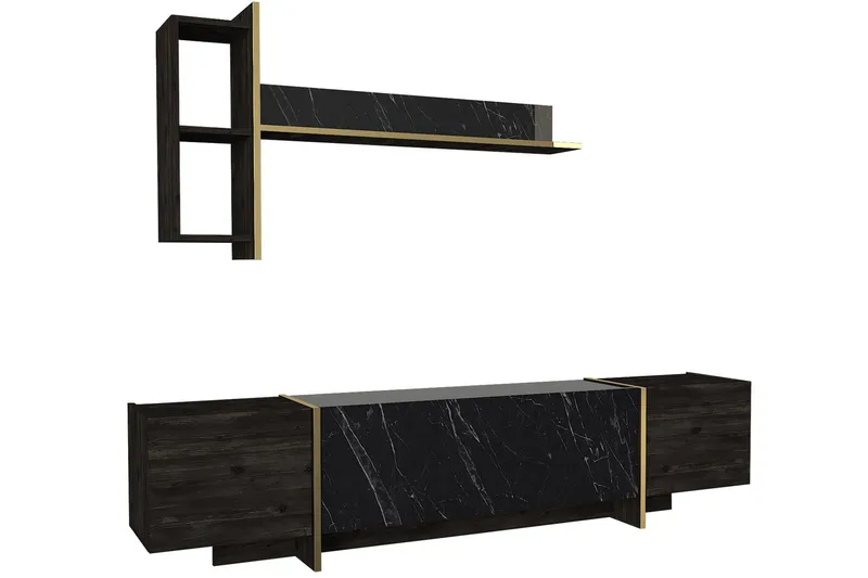 Veyron Møbelsett for Stue - Svart/Gull - Møbler - Møbelsett - Møbelsett til stue