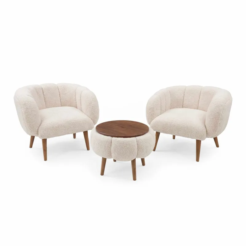 Wing Chair & Coffee Table Set (3 Pieces) Atelier Del Sofa, undefined