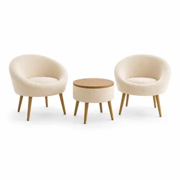 Wing Chair & Coffee Table Set (3 Pieces) Atelier Del Sofa