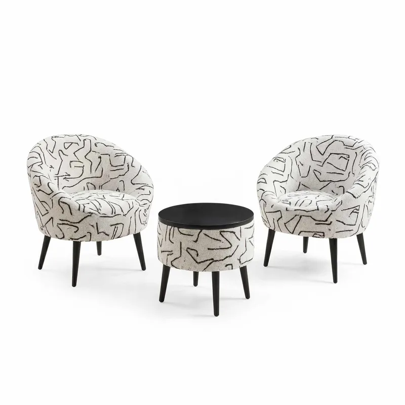 Wing Chair & Coffee Table Set (3 Pieces) Atelier Del Sofa, undefined