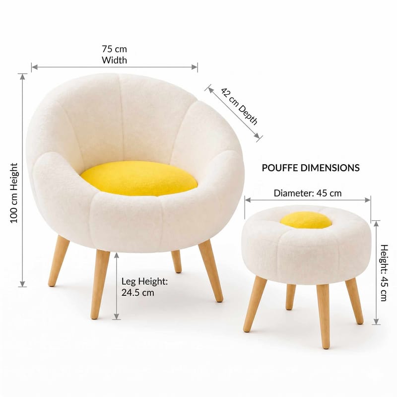 Wing Chair & Side Table Set (2 Pieces) Atelier Del Sofa - Møbler - Møbelsett - Møbelsett til stue